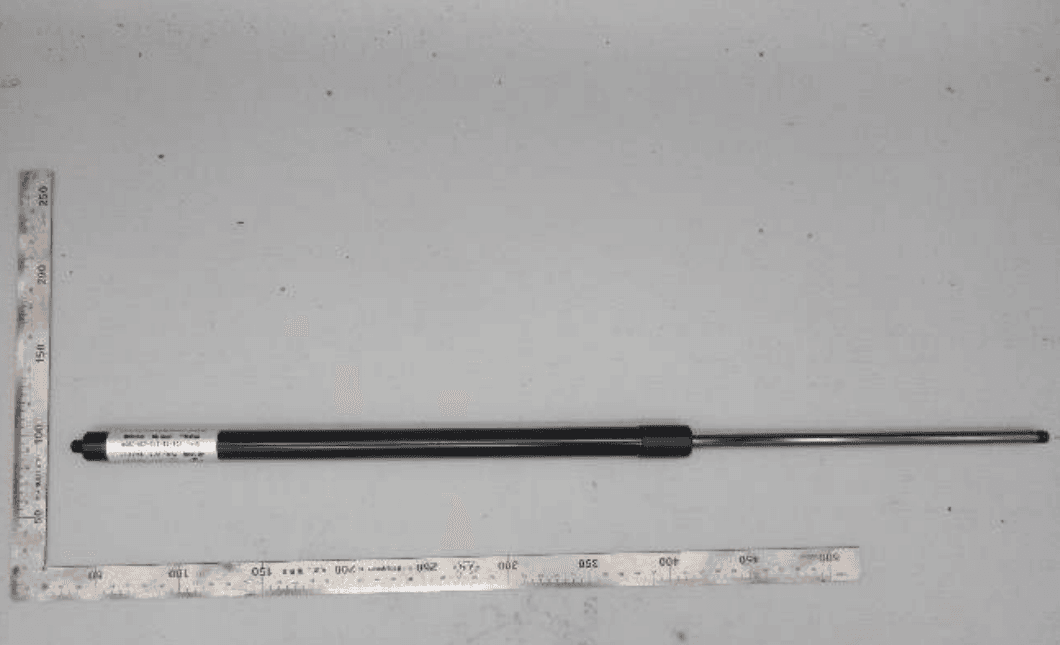 DK heavy-duty gas spring sample prepared for 96h neutral salt spray test per GB/T 10125